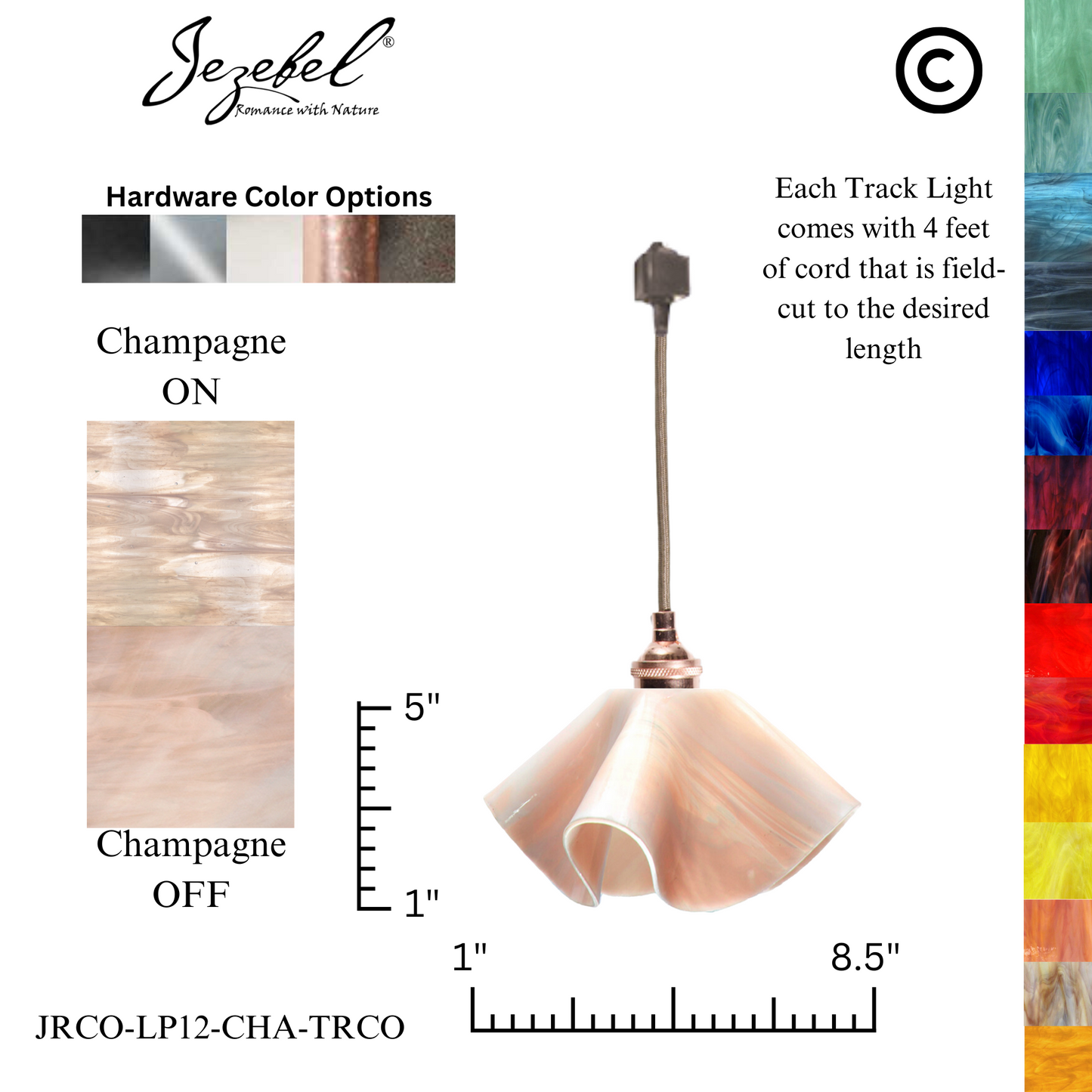 Jezebel Radiance® Track Lighting Lily Pendant, Small