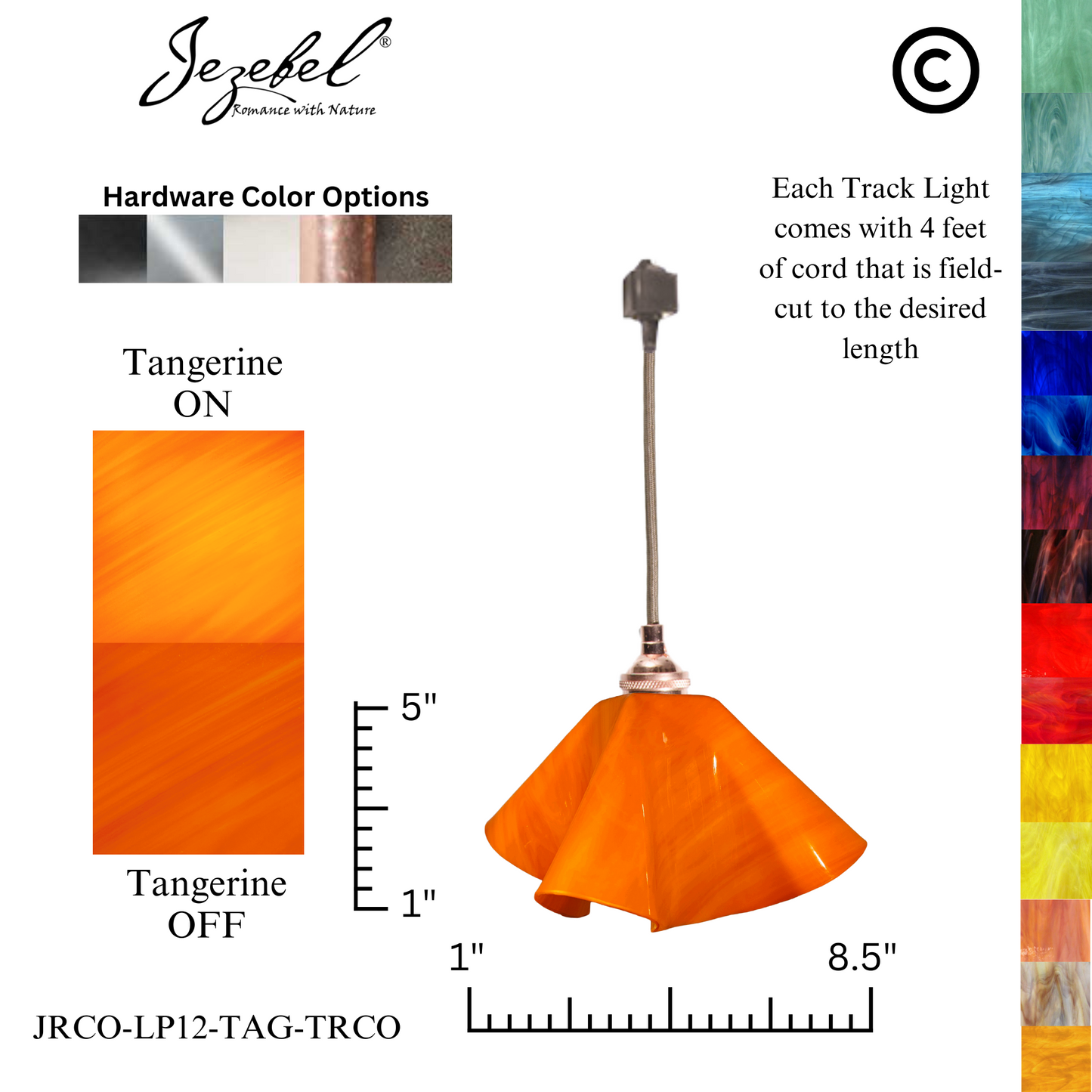 Jezebel Radiance® Track Lighting Lily Pendant, Small