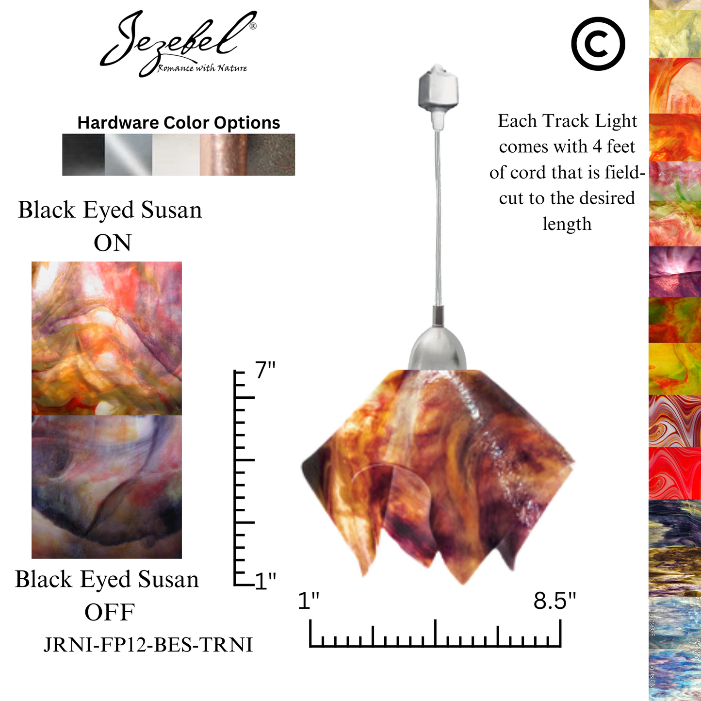Jezebel Signature® Track Lighting Flame Pendant, Small
