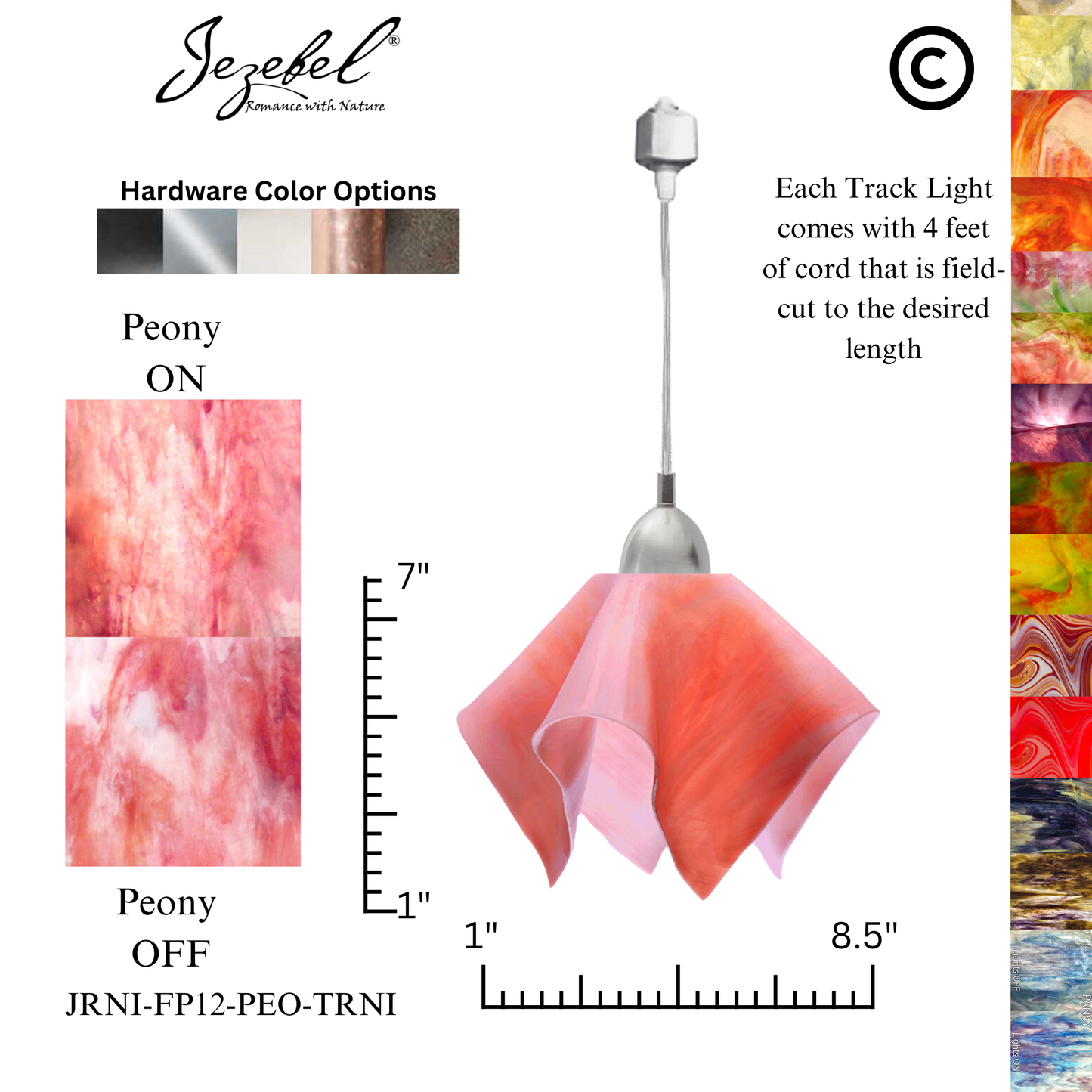 Jezebel Signature® Track Lighting Flame Pendant, Small
