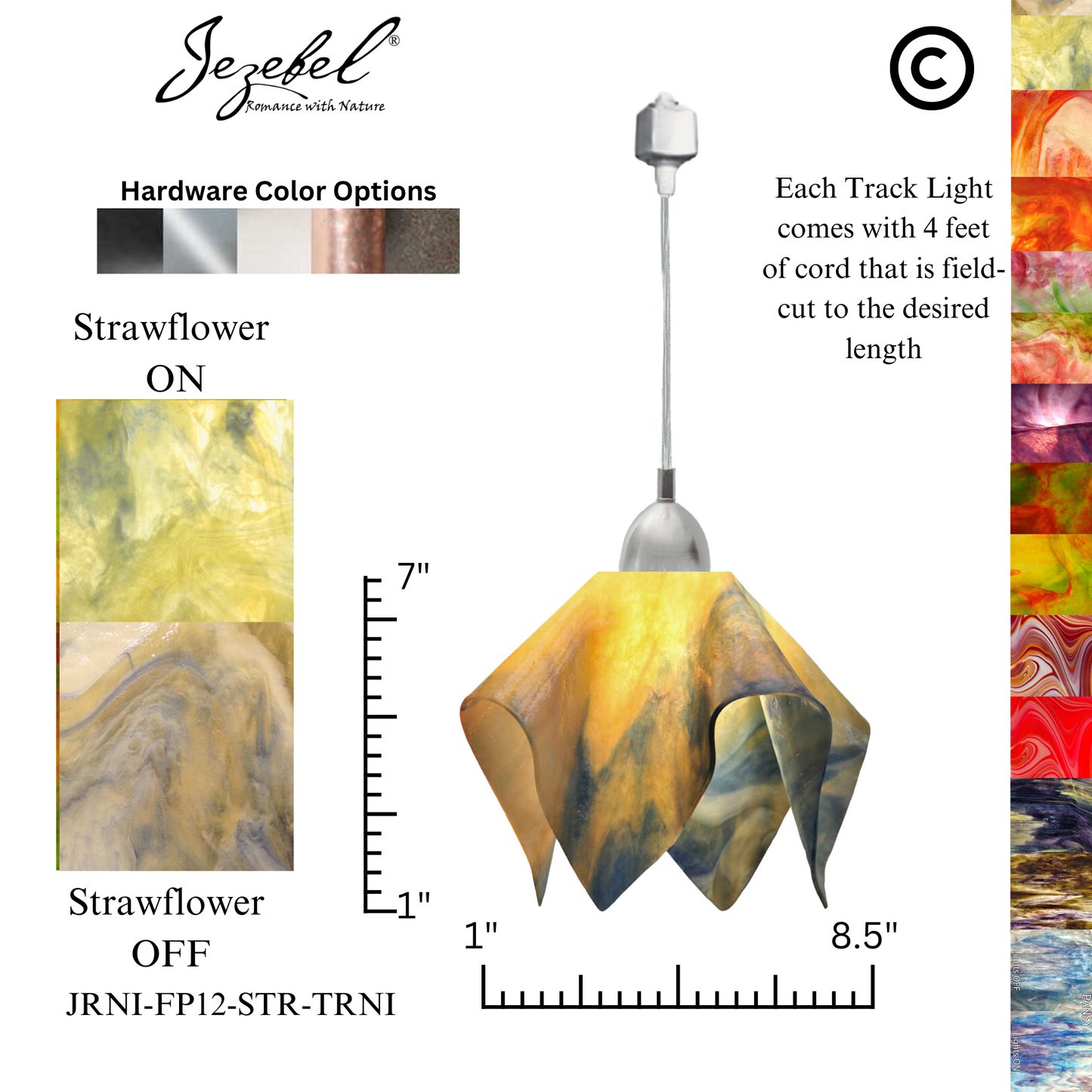 Jezebel Signature® Track Lighting Flame Pendant, Small