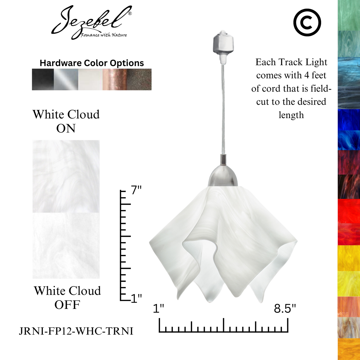 Jezebel Radiance® Track Lighting Flame Pendant, Small