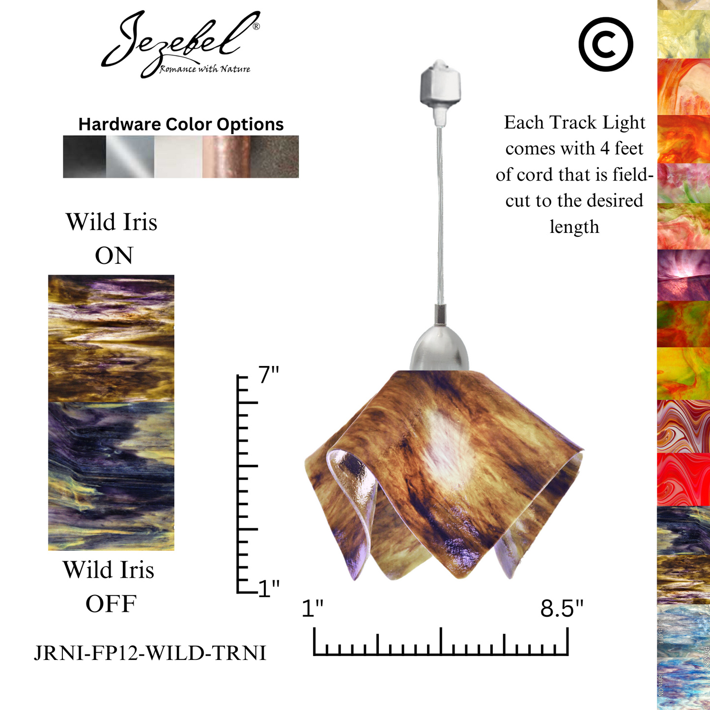 Jezebel Signature® Track Lighting Flame Pendant, Small