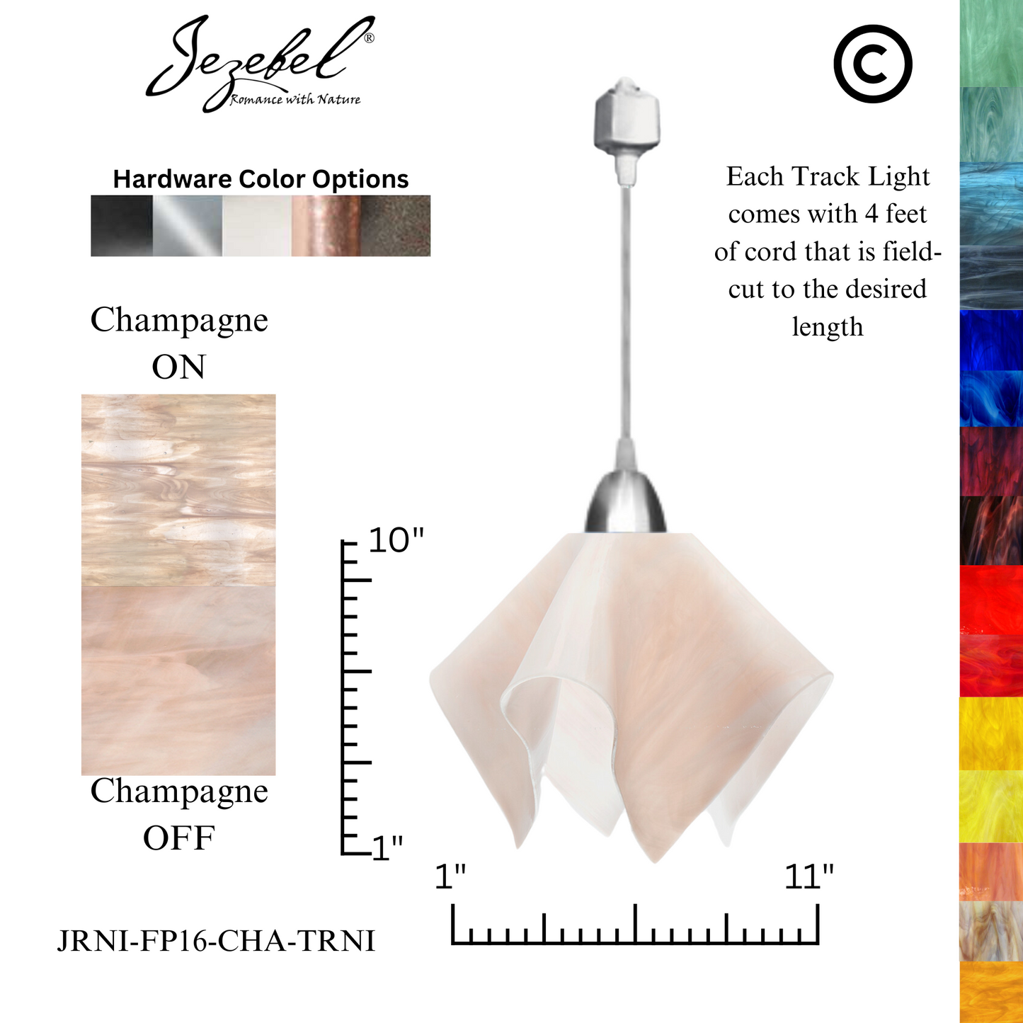 Jezebel Radiance® Track Lighting Flame Pendant, Large
