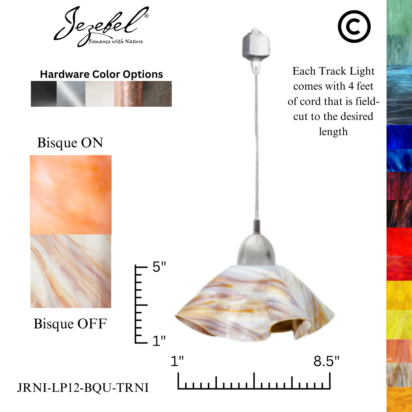 Jezebel Radiance® Track Lighting Lily Pendant, Small