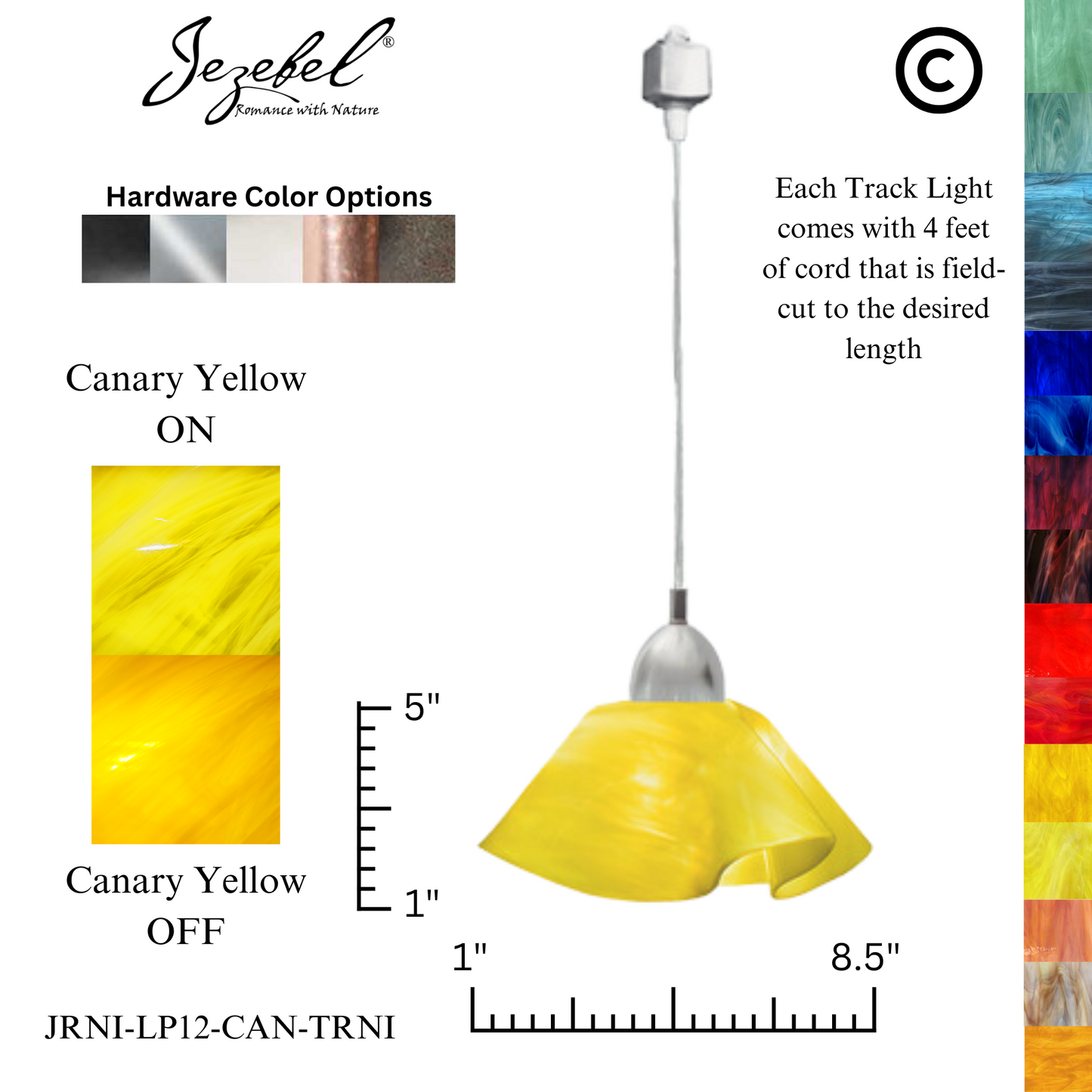 Jezebel Radiance® Track Lighting Lily Pendant, Small