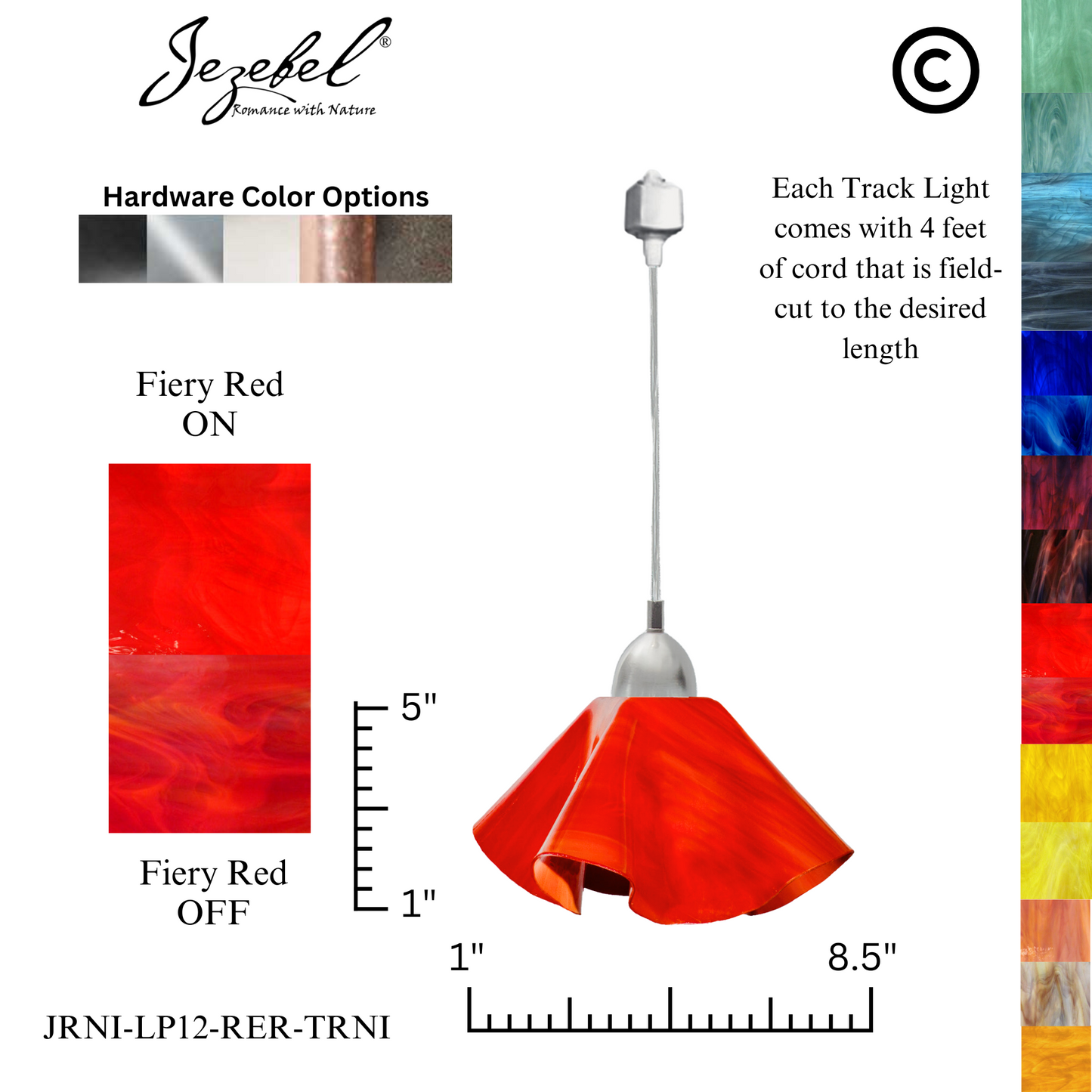 Jezebel Radiance® Track Lighting Lily Pendant, Small