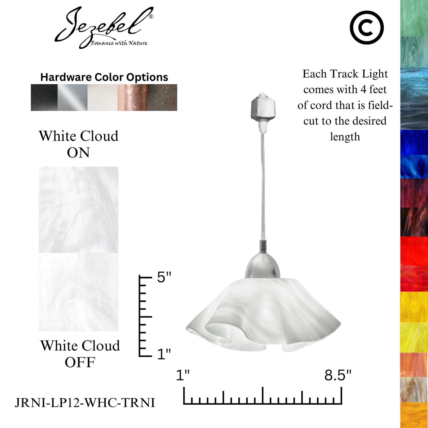 Jezebel Radiance® Track Lighting Lily Pendant, Small