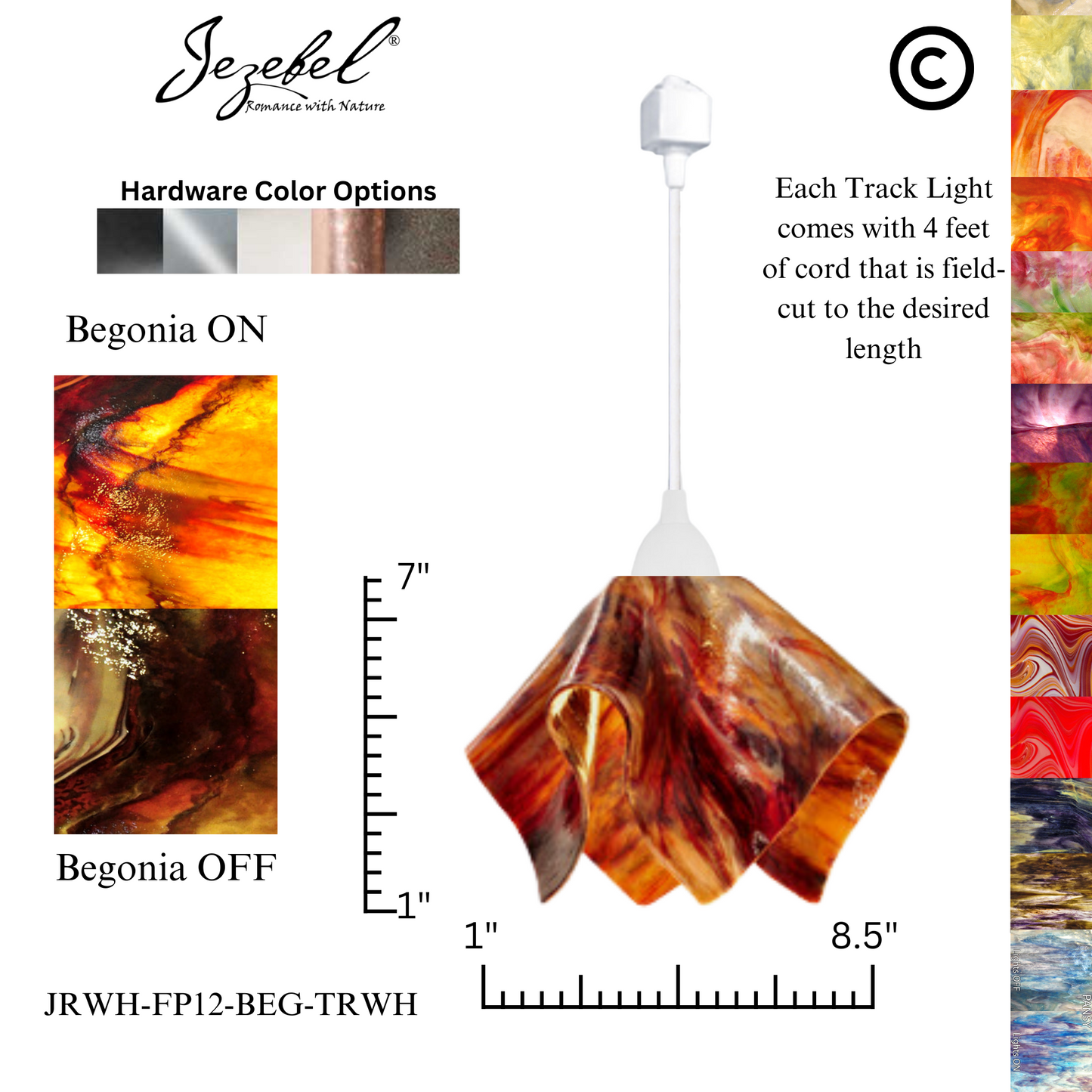 Jezebel Signature® Track Lighting Flame Pendant, Small
