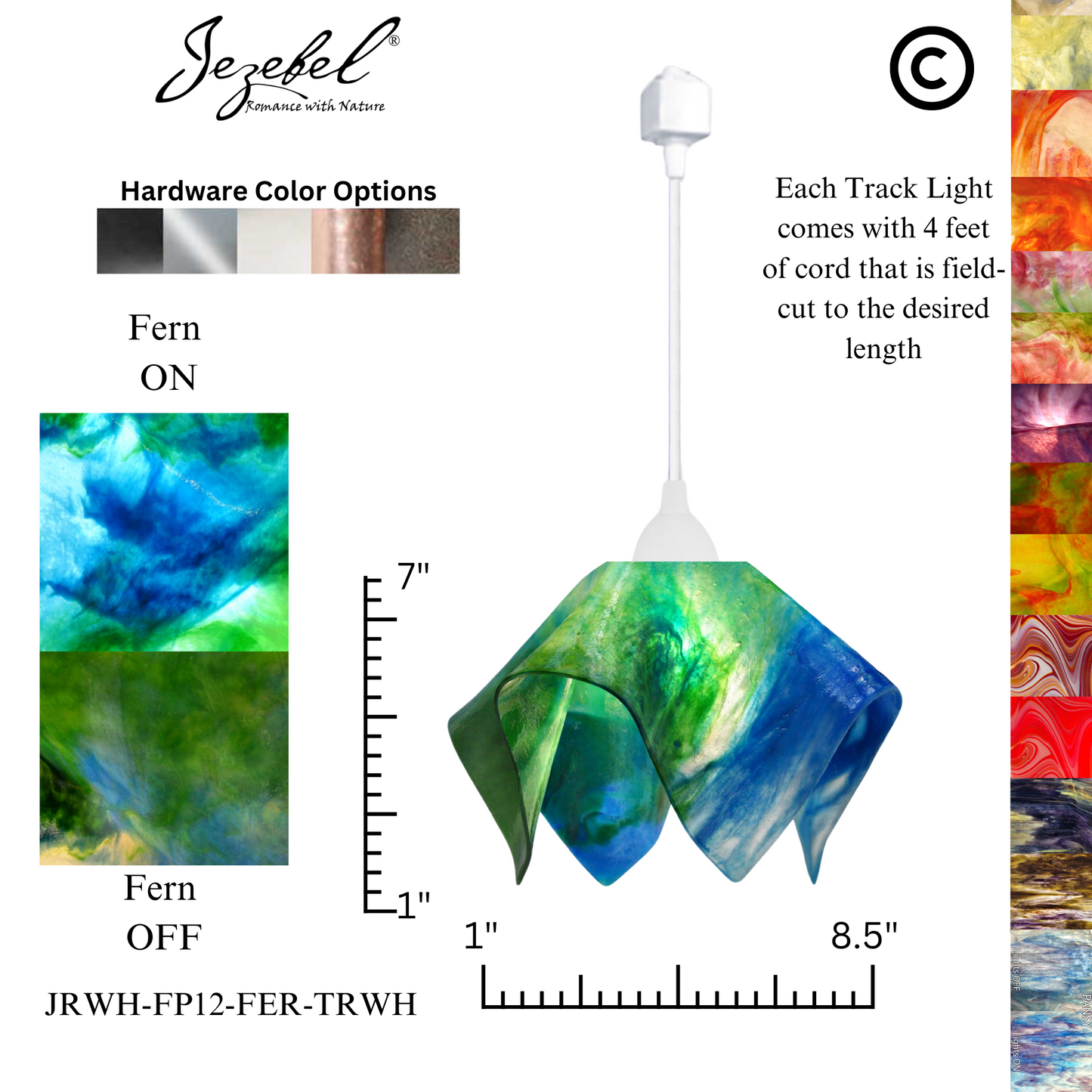 Jezebel Signature® Track Lighting Flame Pendant, Small