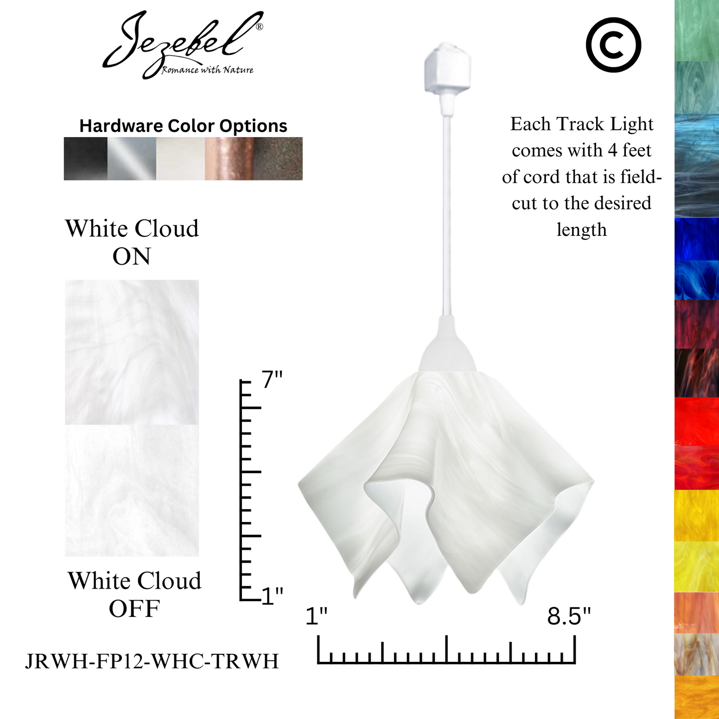 Jezebel Radiance® Track Lighting Flame Pendant, Small
