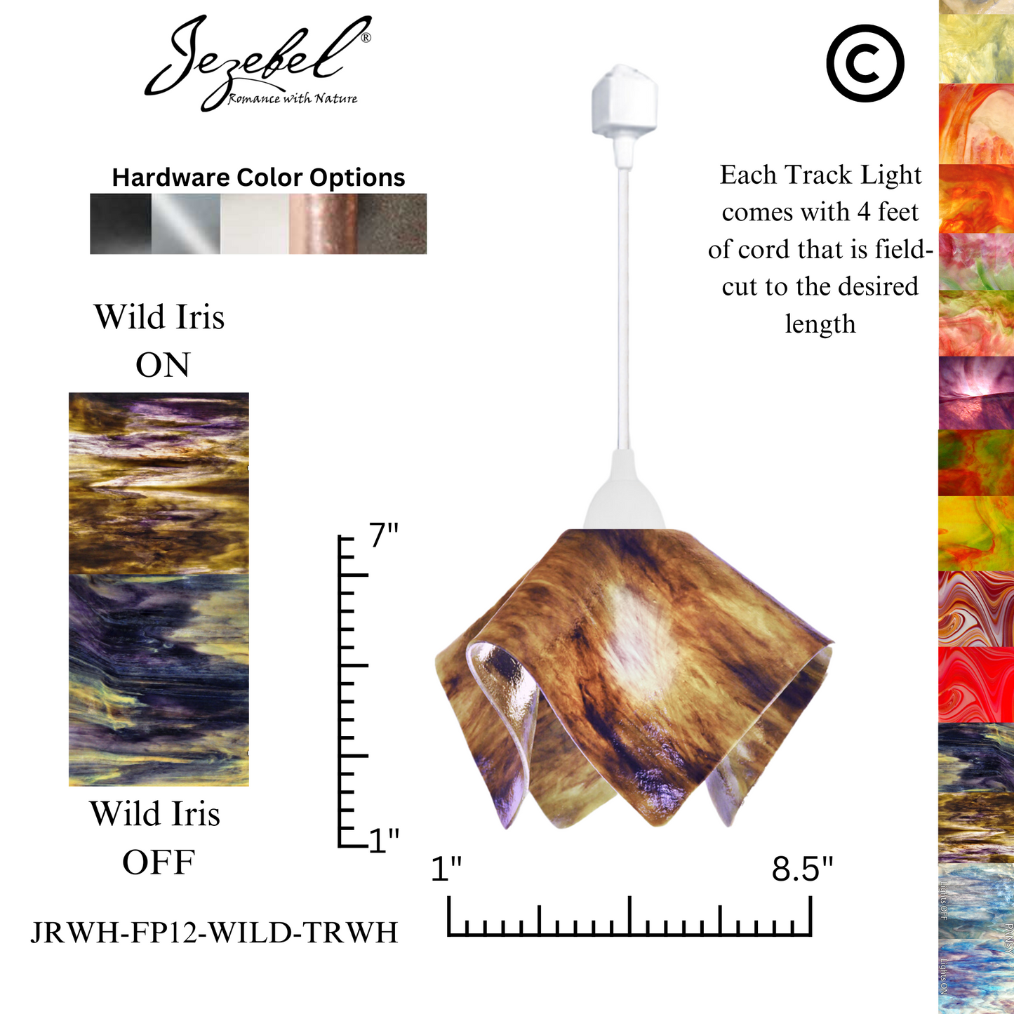 Jezebel Signature® Track Lighting Flame Pendant, Small