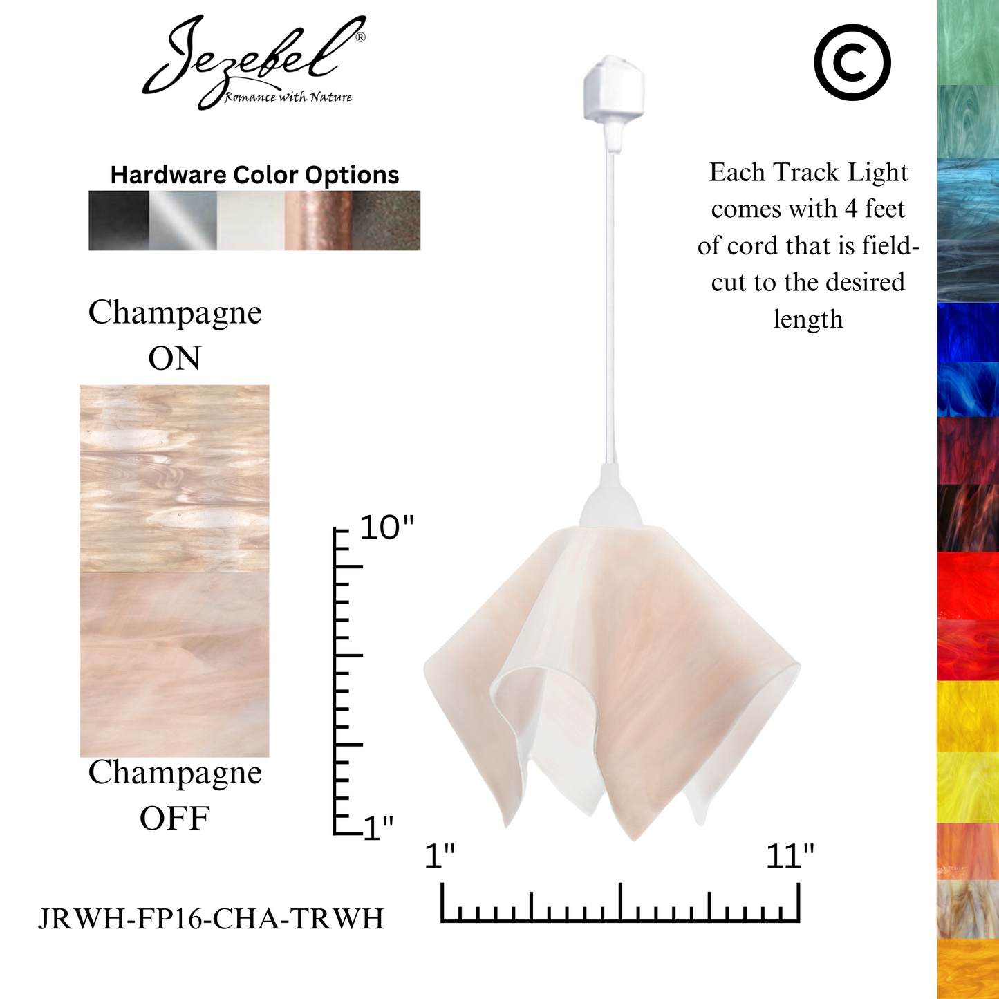 Jezebel Radiance® Track Lighting Flame Pendant, Large