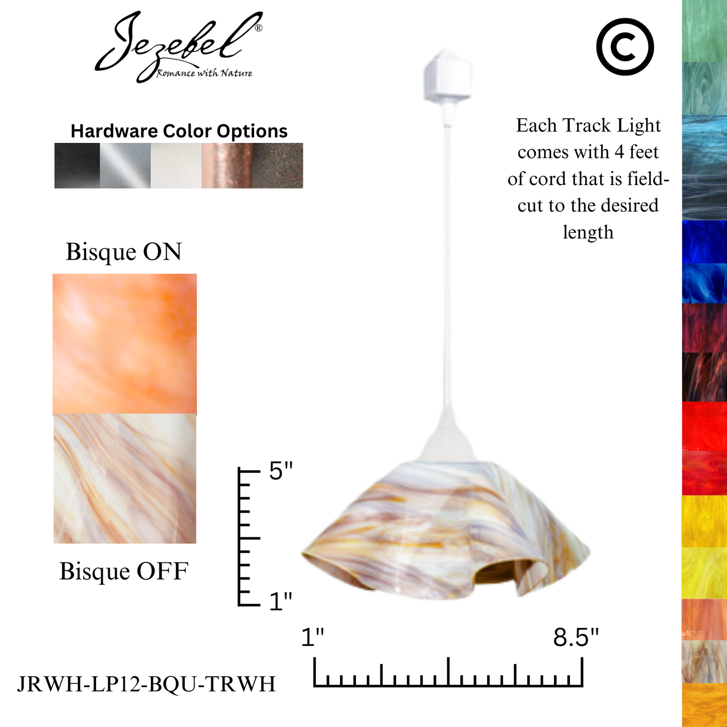Jezebel Radiance® Track Lighting Lily Pendant, Small