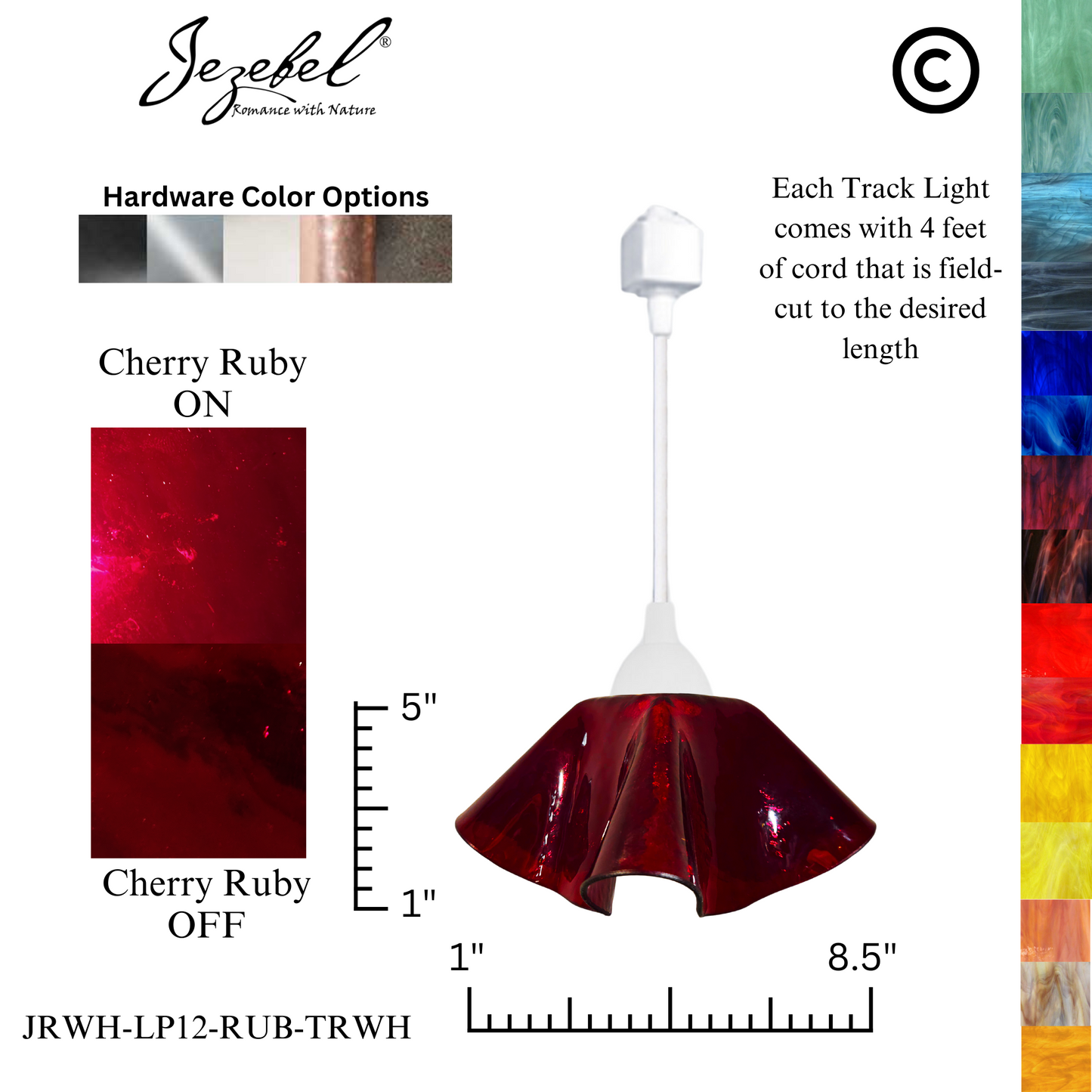 Jezebel Radiance® Track Lighting Lily Pendant, Small