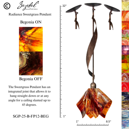 Jezebel Sweetgrass Pendant, Flame