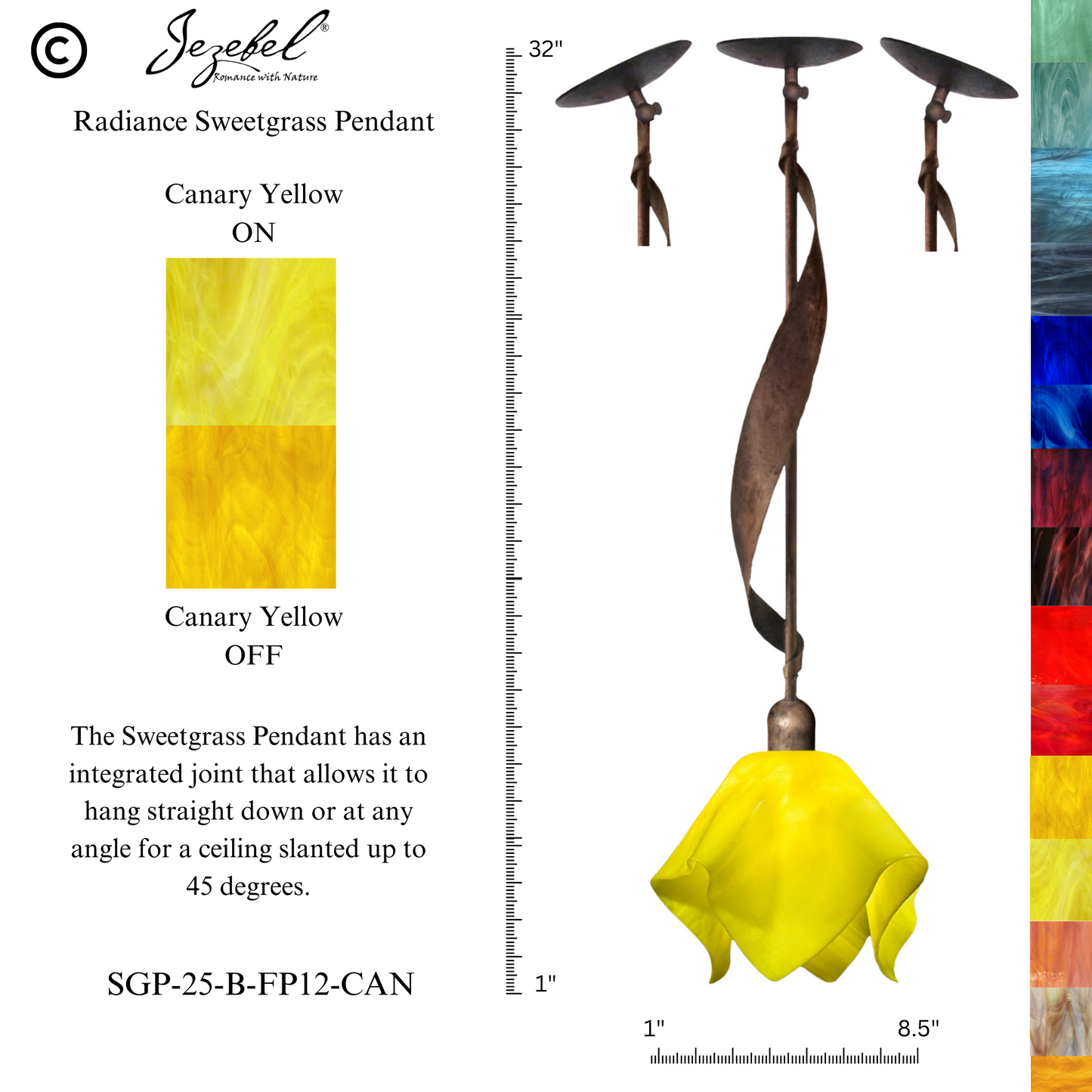 Jezebel Sweetgrass Pendant, Flame