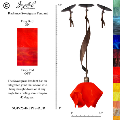 Jezebel Sweetgrass Pendant, Flame