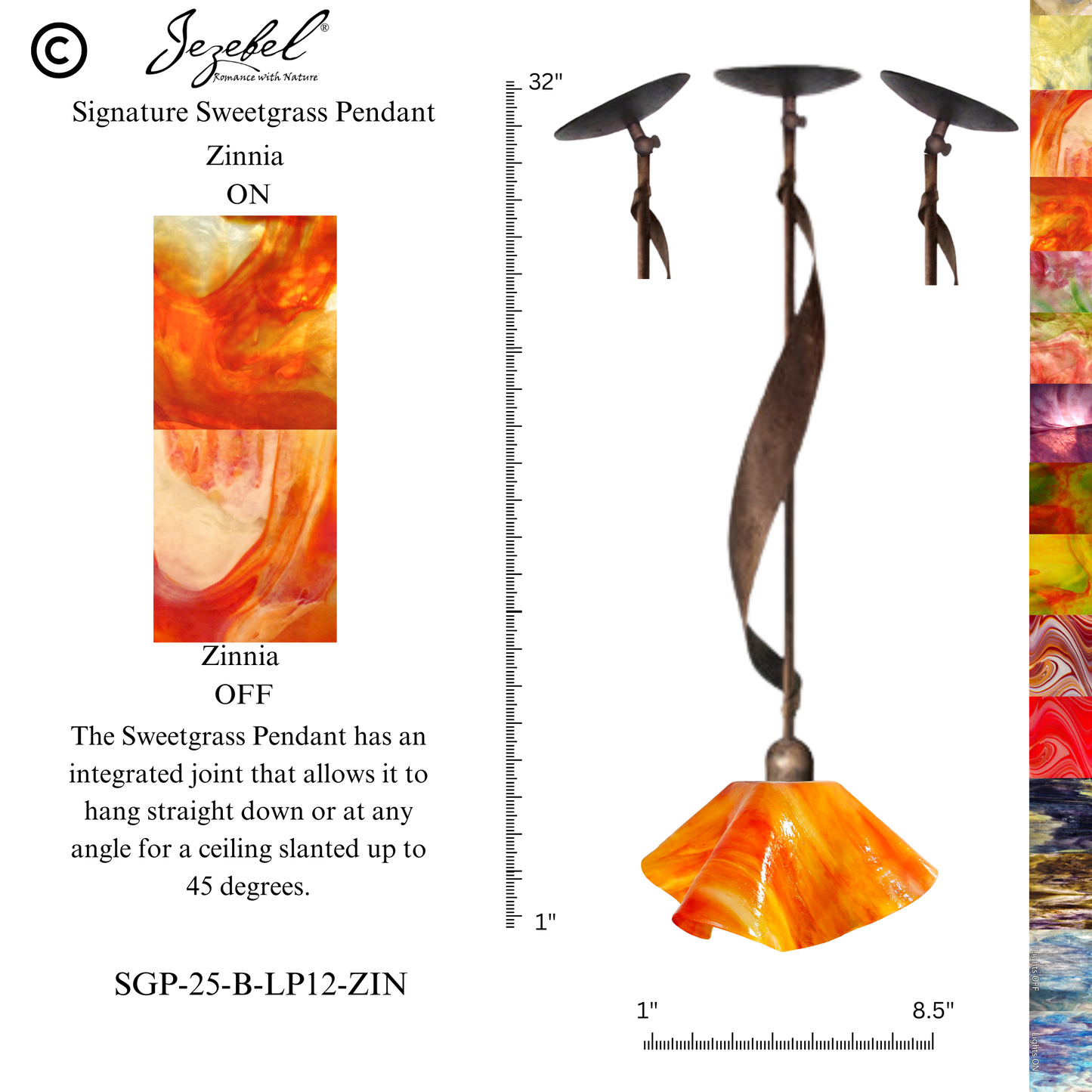 Jezebel Sweetgrass Pendant, Lily
