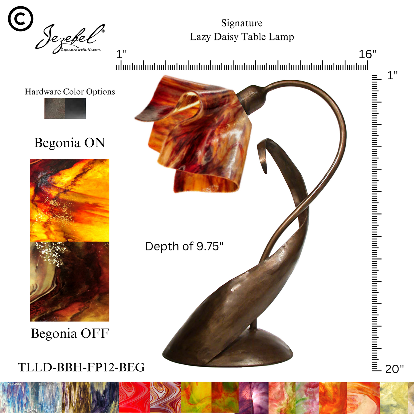 Jezebel® Flame Lazy Daisy Table Lamp