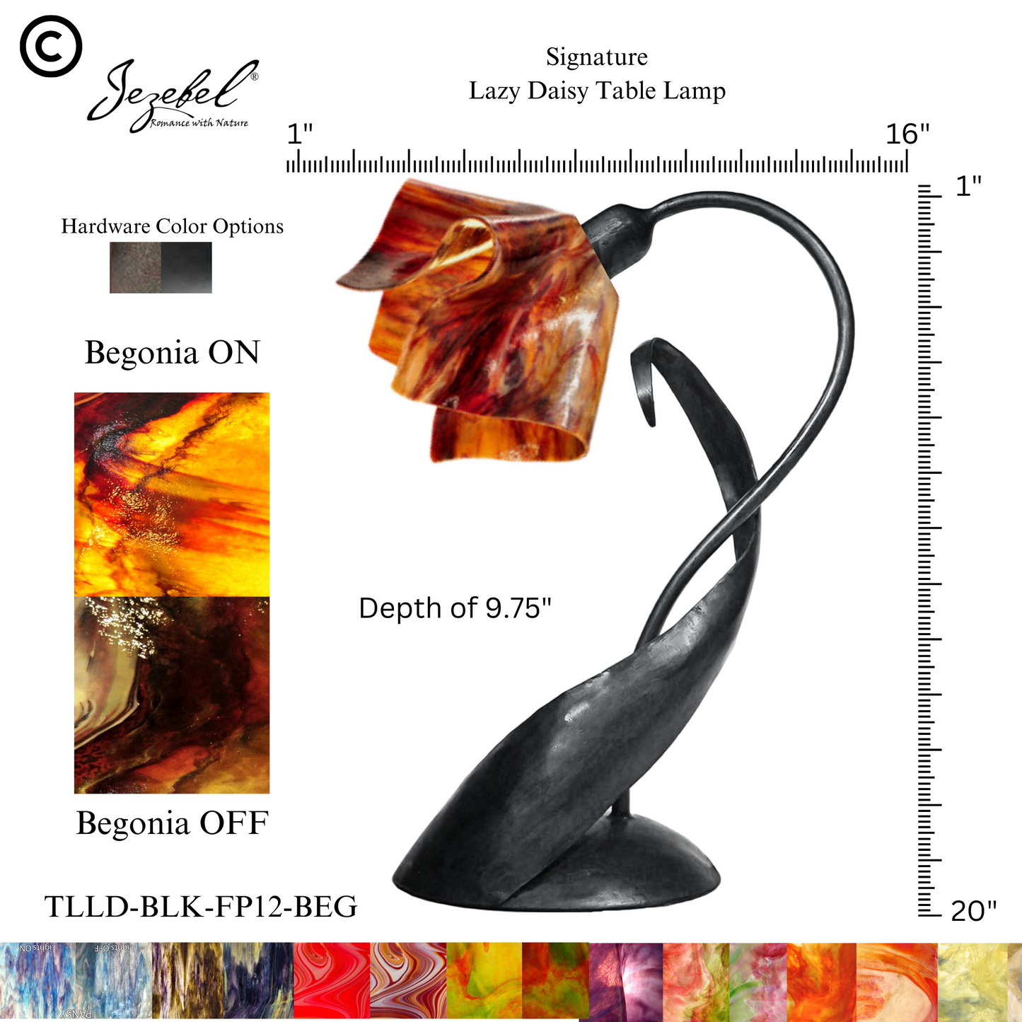 Jezebel® Flame Lazy Daisy Table Lamp