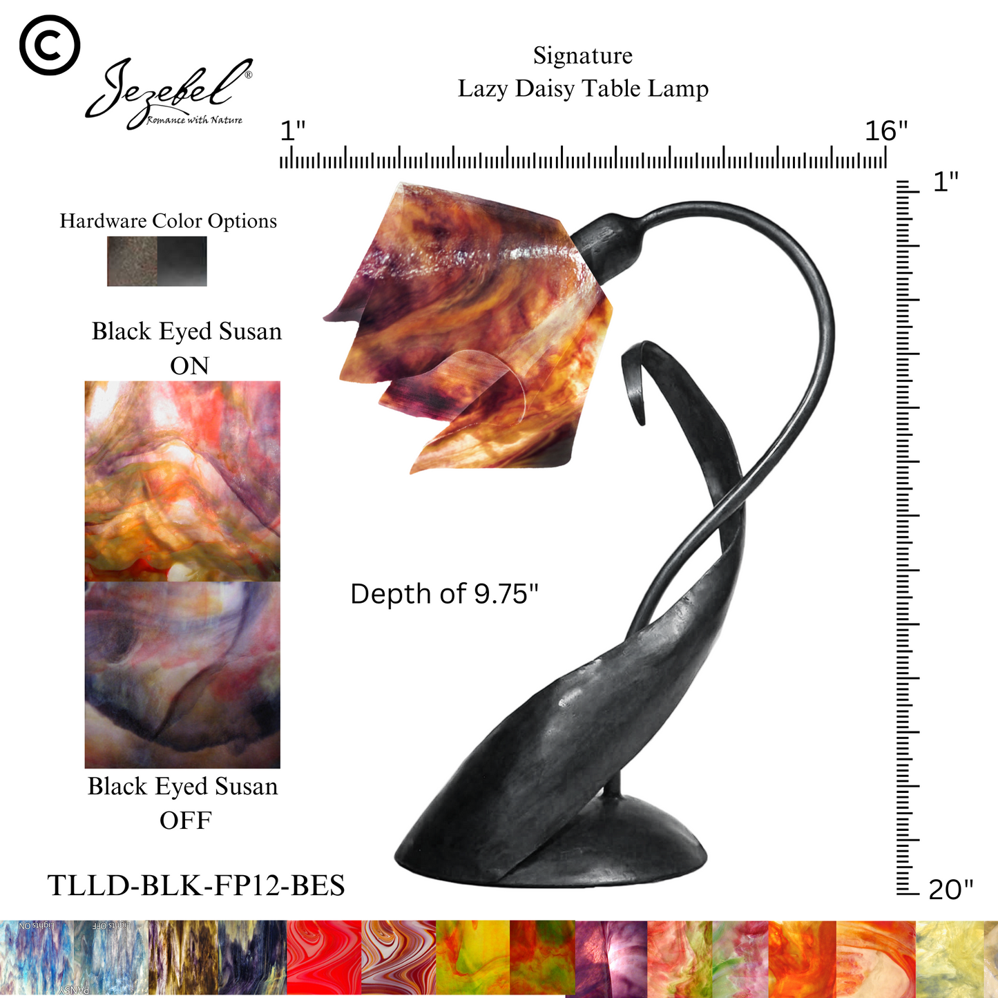Jezebel® Flame Lazy Daisy Table Lamp