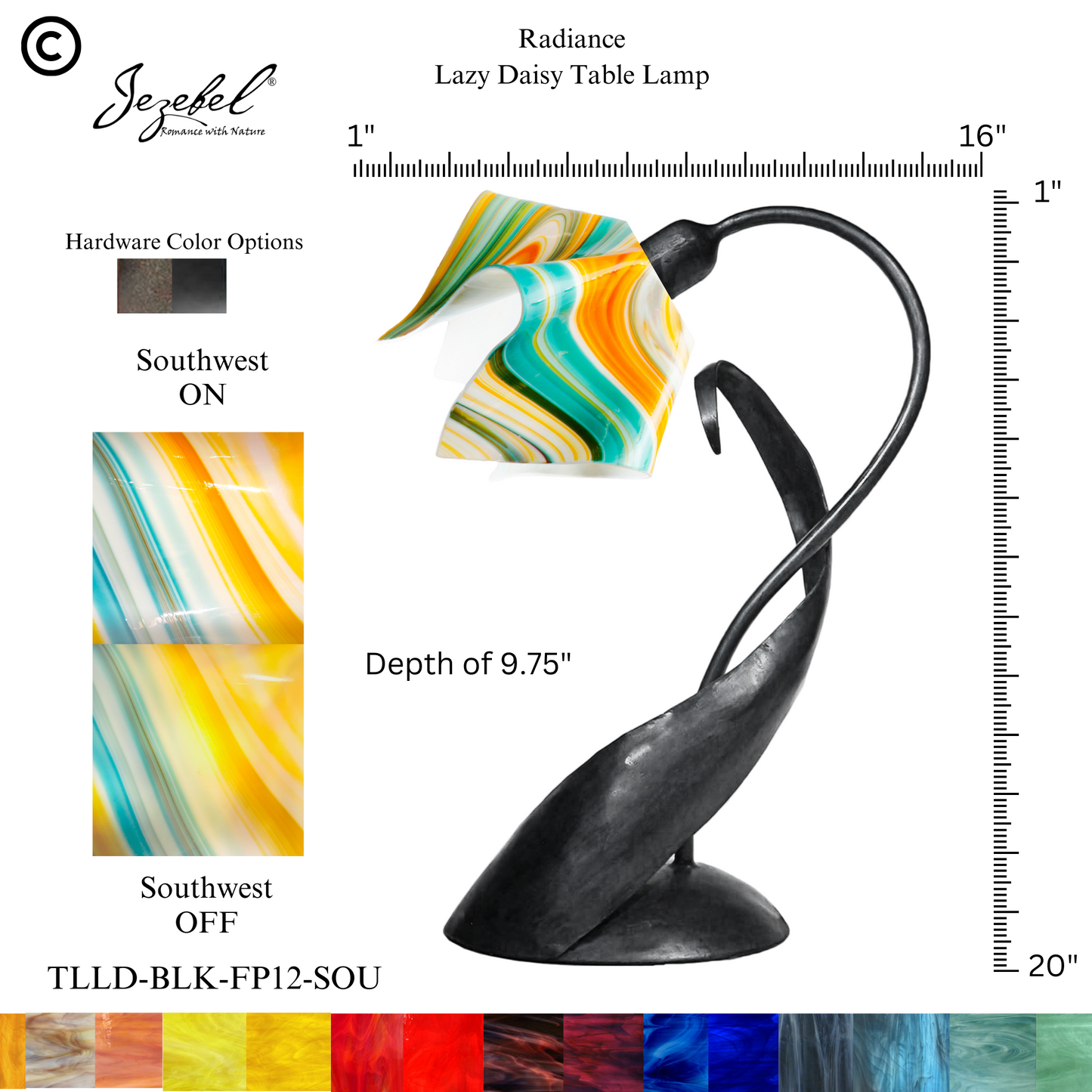 Jezebel® Flame Lazy Daisy Table Lamp