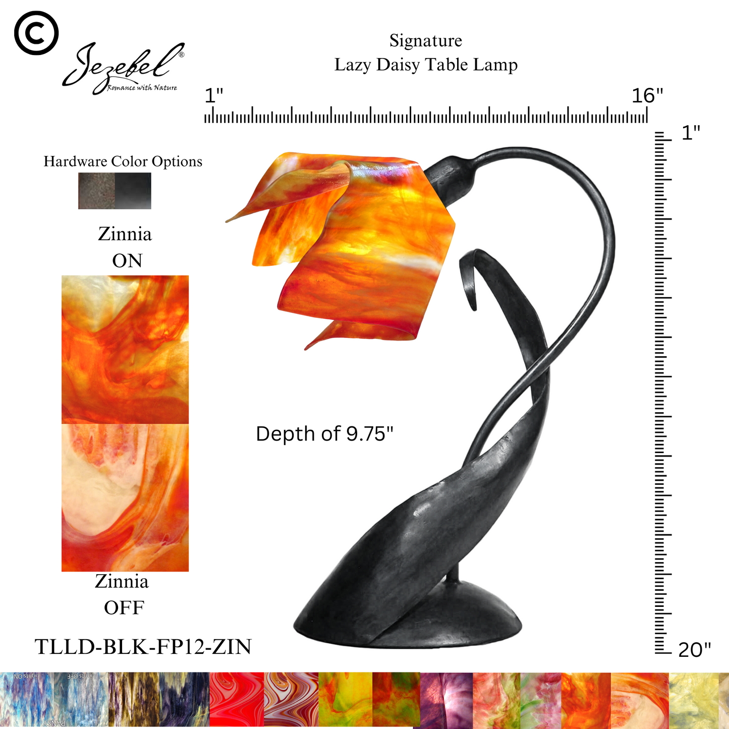 Jezebel® Flame Lazy Daisy Table Lamp