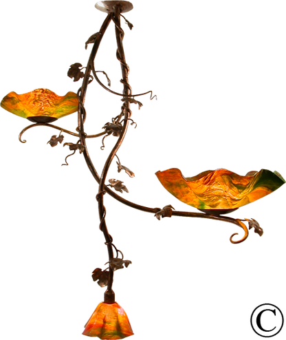 Grapevine Three Blossom Spotlight Chandelier
