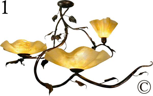 Magnolia Three Blossom Chandelier