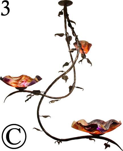 Magnolia Three Blossom Chandelier