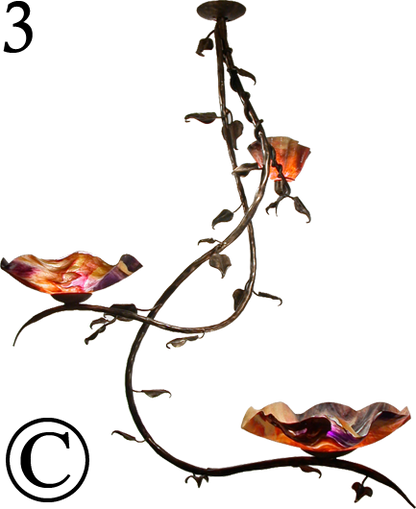 Magnolia Three Blossom Chandelier