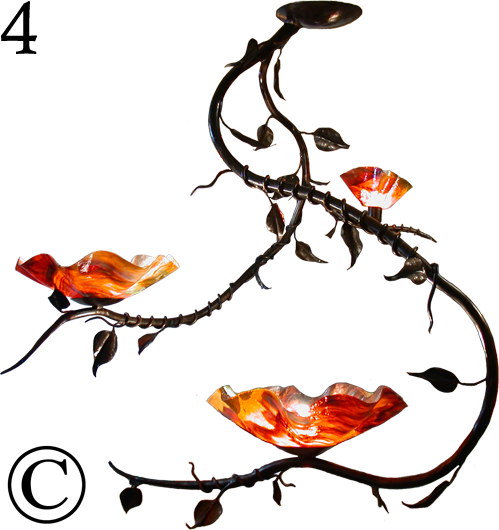 Magnolia Three Blossom Chandelier